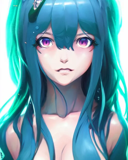 Image similar to character concept art of a an anime slime girl | | cute - fine - face, pretty face, realistic shaded perfect face, fine details by stanley artgerm lau, wlop, rossdraws, james jean, andrei riabovitchev, marc simonetti, and sakimichan, tranding on artstation