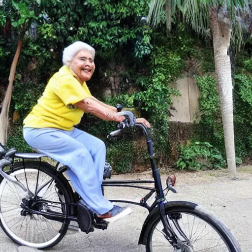 Prompt: Tu abuela en bicicleta