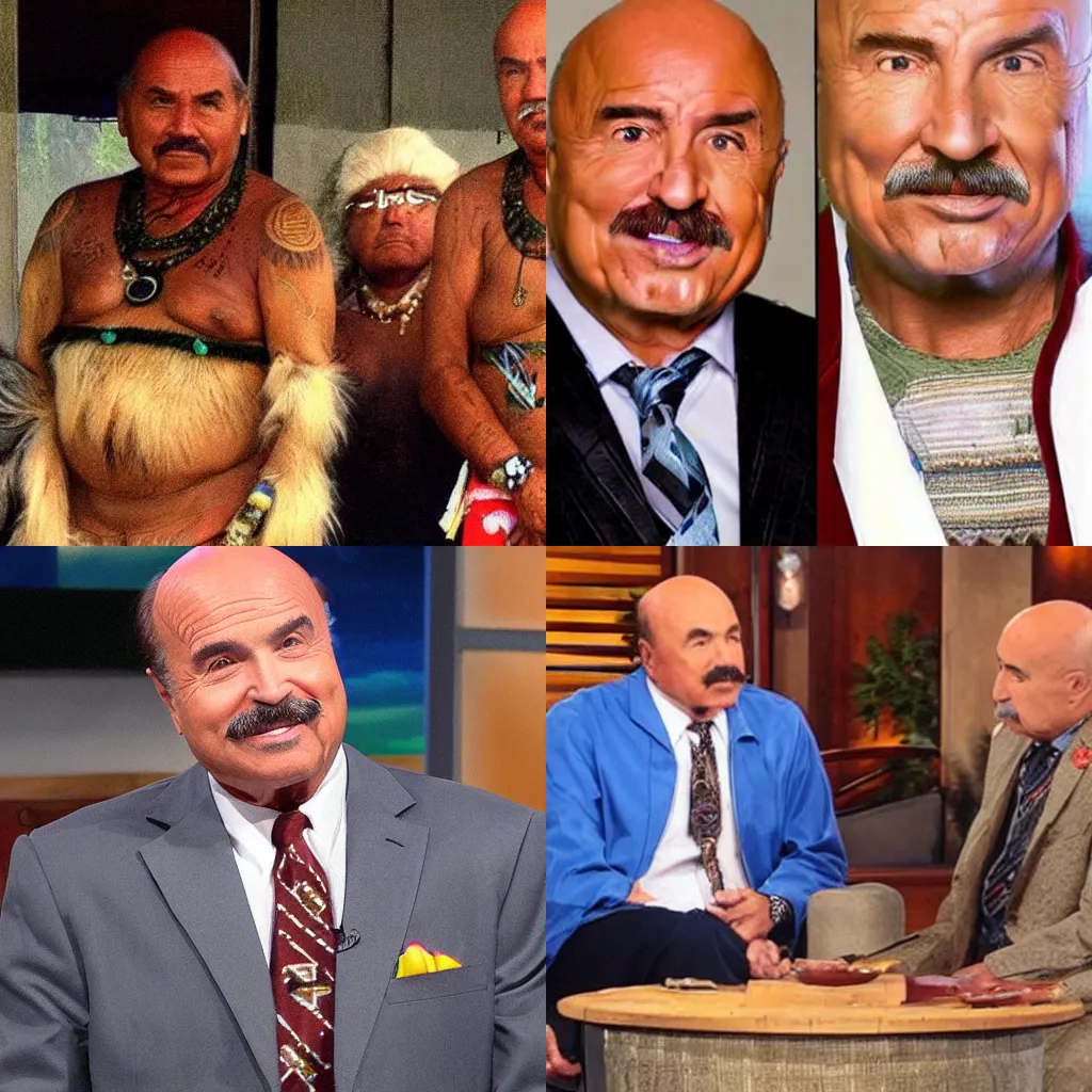 Prompt: Dr. Phil as an aboriginal tribesman