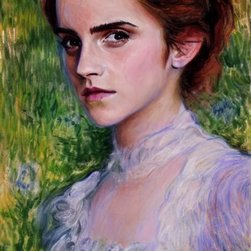 Image similar to emma watson painted by monet