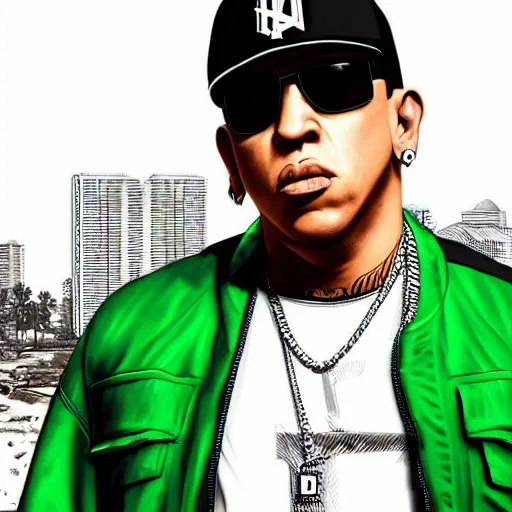 Image similar to daddy yankee in gta v cover art by steven bliss, cover art, box art, loading screen