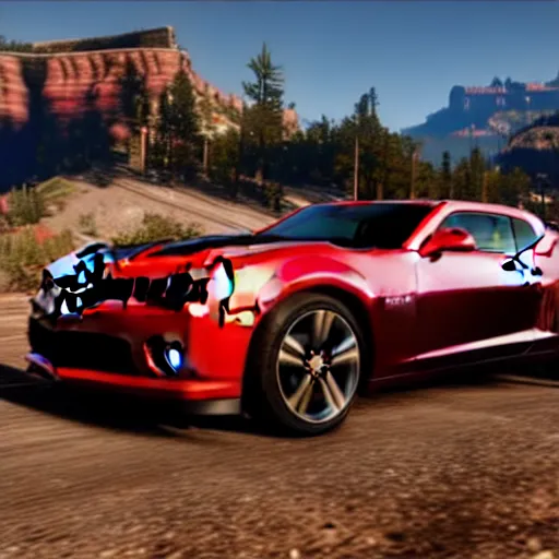 Prompt: 2 0 1 3 chevrolet camaro ss in red dead redemption 2