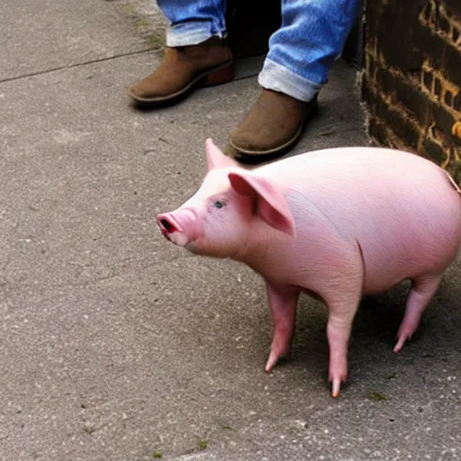 Image similar to pig wearing shoes