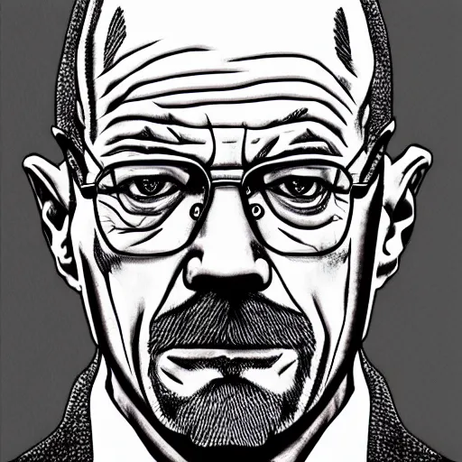 Image similar to walter white as a junji ito drawing