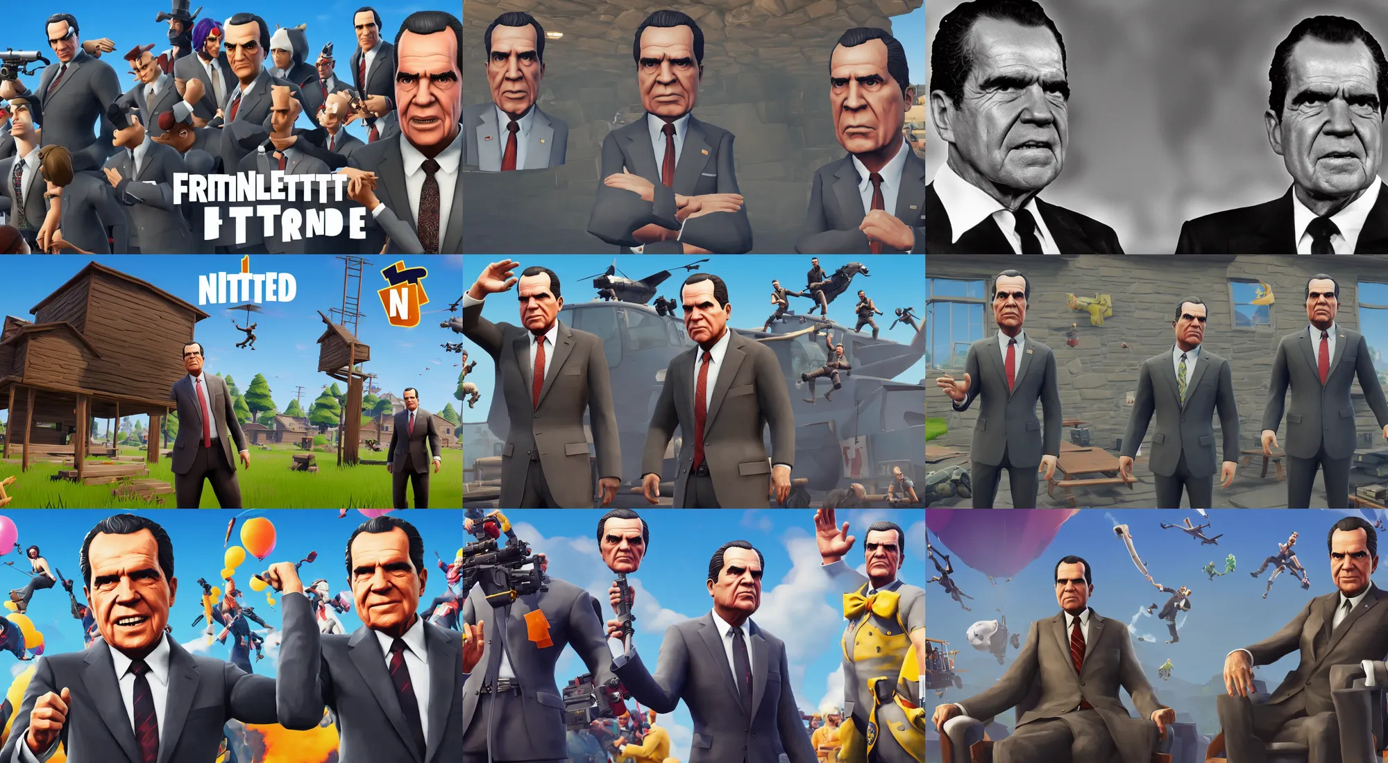 Prompt: richard nixon in fortnite, ps 4