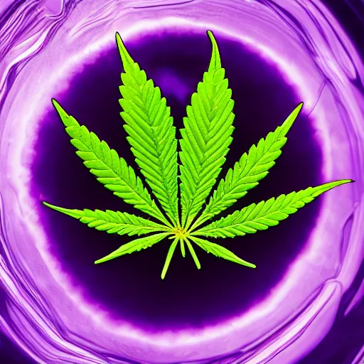Image similar to a very detailed image of cannabis, purple hue, 4 k