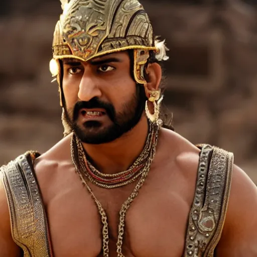 Image similar to film still of amir khan in Baahubali [2017], 4k