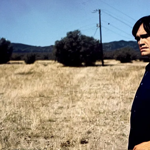 Image similar to ben shapiro, film still from no country for old men ( 2 0 0 7 ), kodak ektachrome 1 2 0, 2 6 mm,