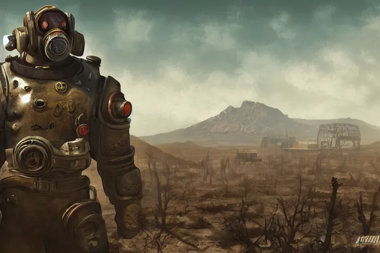 Image similar to beautiful matte masterpiece inspired by fallout : new vegas game, artstation,