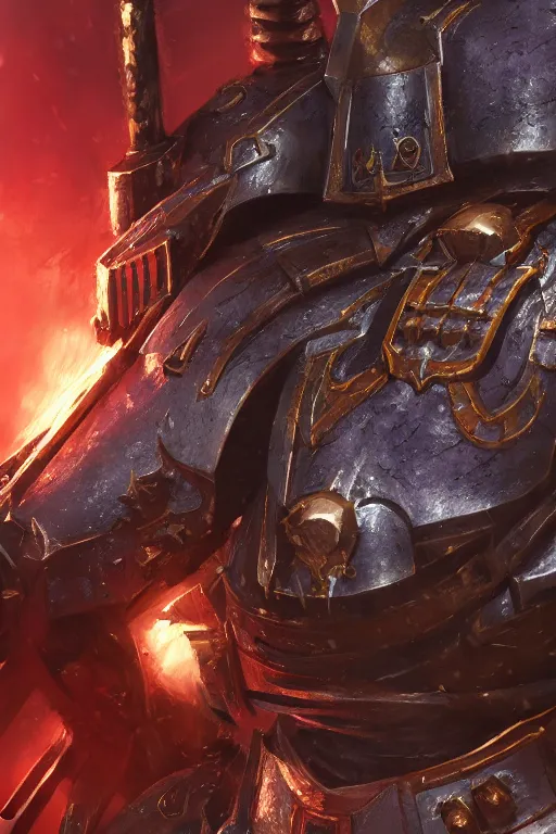 Image similar to armor portrait heros warhammer 4 0 k horus heresy fanart - the primarchs emperor by johannes helgeson animated with vfx concept artist & illustrator global illumination ray tracing hdr fanart arstation zbrush central hardmesh 8 k octane renderer comics stylized