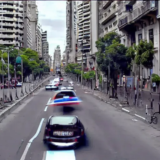 Prompt: dash cam footage in buenos aires streets