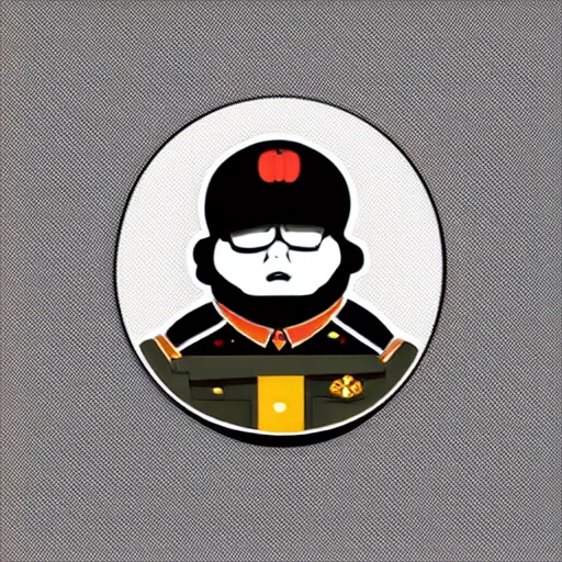 Image similar to a cute dictator, digital art, iconic icon, 2 d vector logo, cartoon, t - shirt design