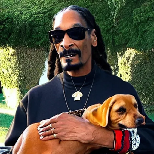 Prompt: snoop dogg holding a turkey