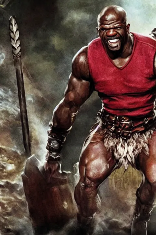 Image similar to Terry crews portrayed as a Dungeons and Dragons berserker