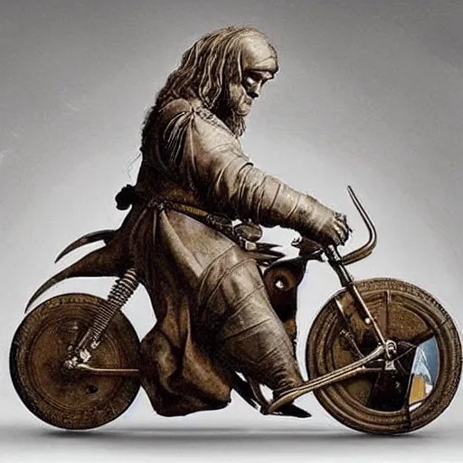 Prompt: A motorcycle designed by Leonardo Da Vinci