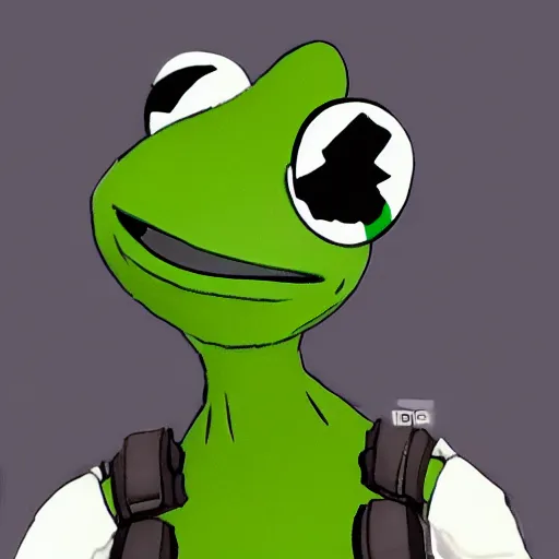 Image similar to overwatch character kermit the frog