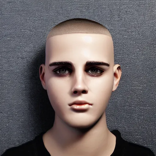 Image similar to attractive male teenager buzz cut hunter eyes high - quality highly detailed photo realistic 8 k