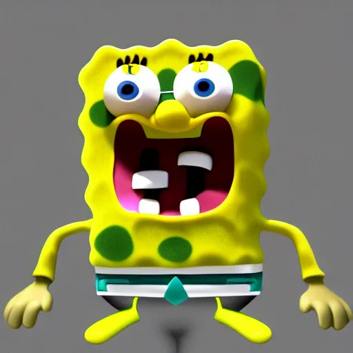 Prompt: creepy spongebob squarepants 3 d render