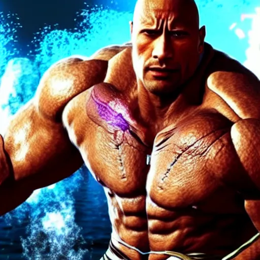 Image similar to dwayne johnson as tekken character