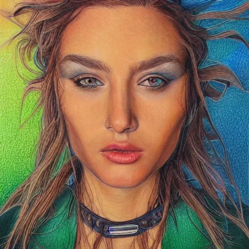 Image similar to Colored pencil art on paper, highly detailed, artstation, PrismaColor