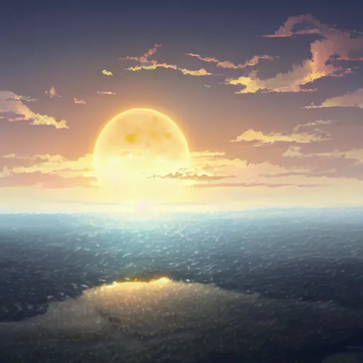 Image similar to concept art for a solar eclipse, Japan, by Makoto Shinkai, 4k, trending on artstation, trending on pixiv, dramatic lighting, village