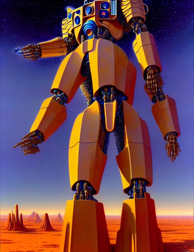 a giant statue of jesus mecha in the desert in space, | Stable ...