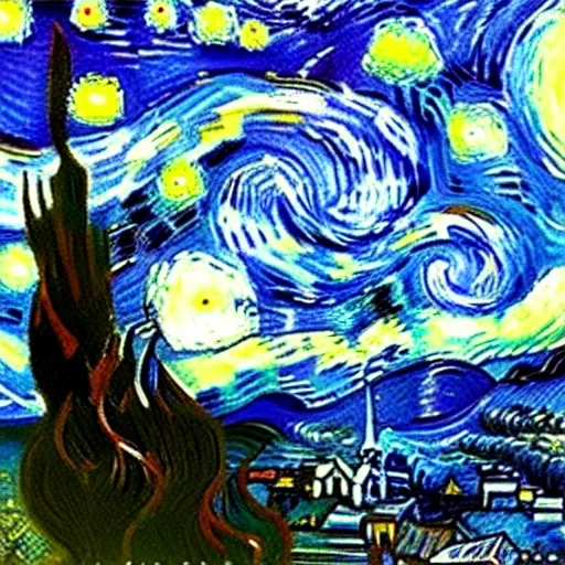 Prompt: starry night by claude monet