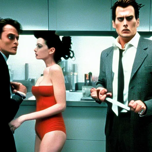 Image similar to Anne Hathaway, Johnny Depp, Amber Heard in American Psycho (1999)