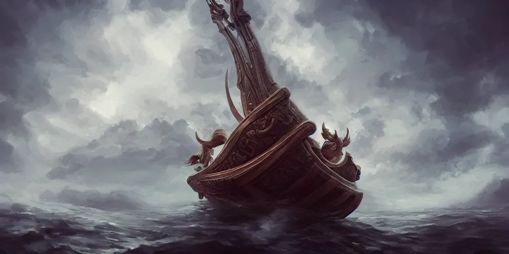 Image similar to beautiful viking ship sailing on top of the clouds, gorgeous, amazing, elegant, intricate, highly detailed, digital painting, artstation, concept art, sharp focus, illustration, art by ross tran