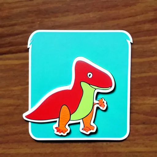 Prompt: cute trex, chili, cartoon, sticker, die cut