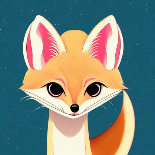 Image similar to fennec fox, clean cel shaded vector art. shutterstock. behance hd by lois van baarle, artgerm, helen huang, by makoto shinkai and ilya kuvshinov, rossdraws, illustration, foolish