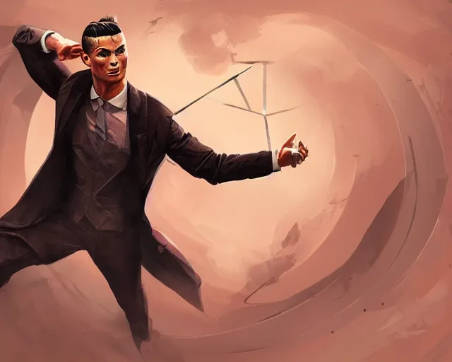 Image similar to cristiano ronaldo as a strong magician, fantasy art, in the style of Frank Neidhardt, illustration, epic, fantasy, intricate, elgant, amazing detail, digital painting, artstation, concept art, smooth, sharp focus
