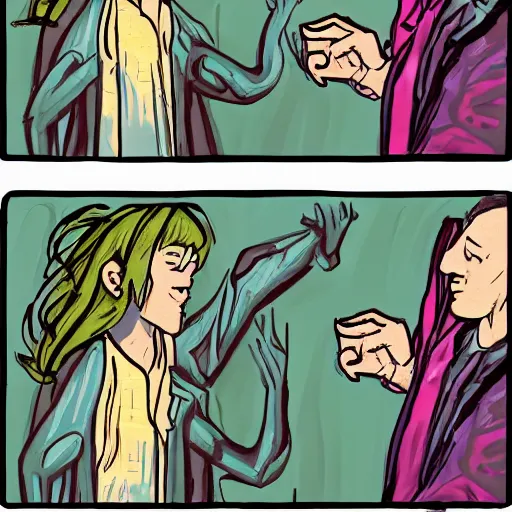 Image similar to secret handshake of the eldritch gods