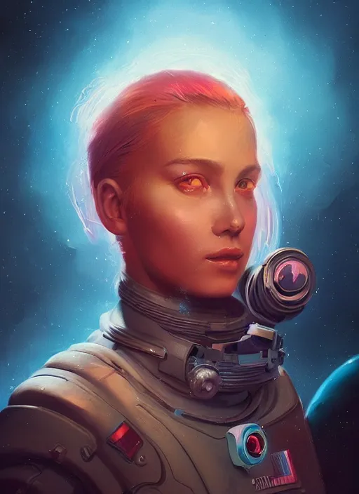 Prompt: portrait of a cosmonaut girl creature with biological parts by Artgerm and Greg Rutkowski , néon light, digital painting, highly detailed, trending on artstation