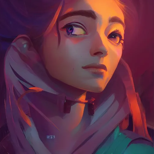 Prompt: profile portrait, maya ali mage, gloomhaven, dynamic lighting, gaudy colors, octane render aesthetic, matte painting concept art, official fanart behance hd artstation by jesper ejsing, by rhads and makoto shinkai and lois van baarle and ilya kuvshinov and rossdraws