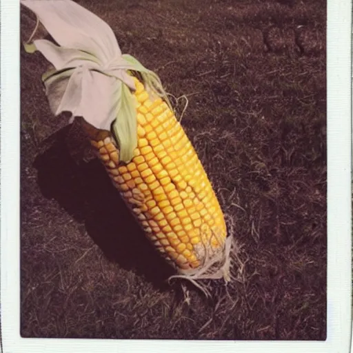 Prompt: corn grew legs and ran away, real polaroid