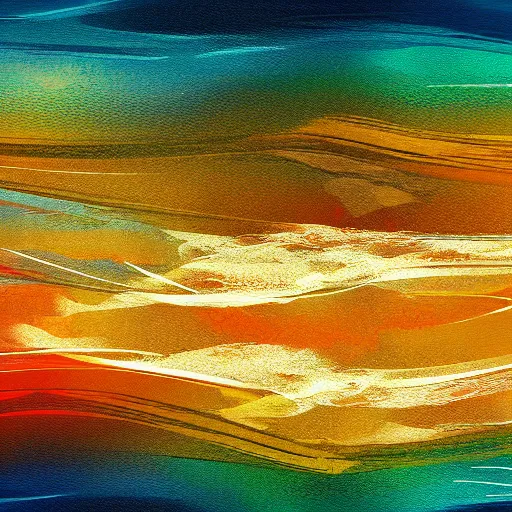 Prompt: Ocean waves, digital art, abstract