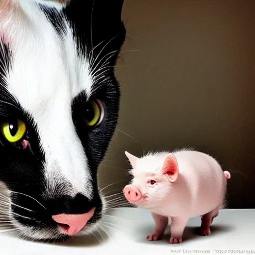 Image similar to a cat - pig - hybrid, animal photography
