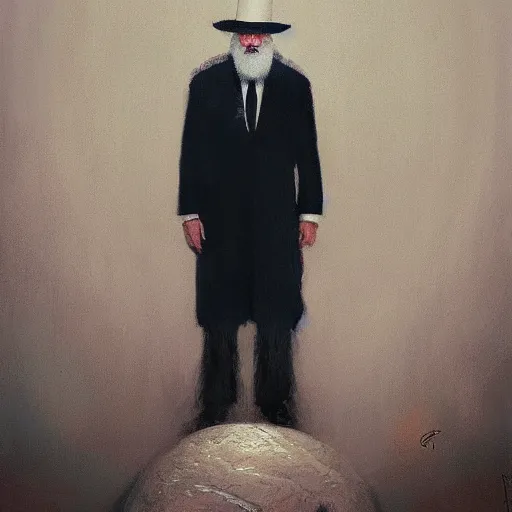 Image similar to joe biden dressed as hasidic rebbe, jewish devotional presidential portrait by greg rutkowski