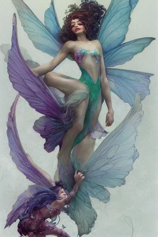 Image similar to a beautiful faerie, rainbowshift, by jean - baptiste monge, maxfield parrish, artgerm