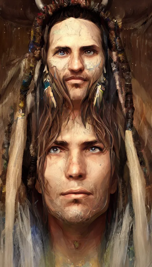 Image similar to portrait of a digital shaman, by disney concept artists