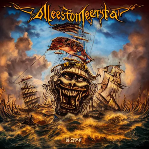 Image similar to alestorm album cover, highly detailed