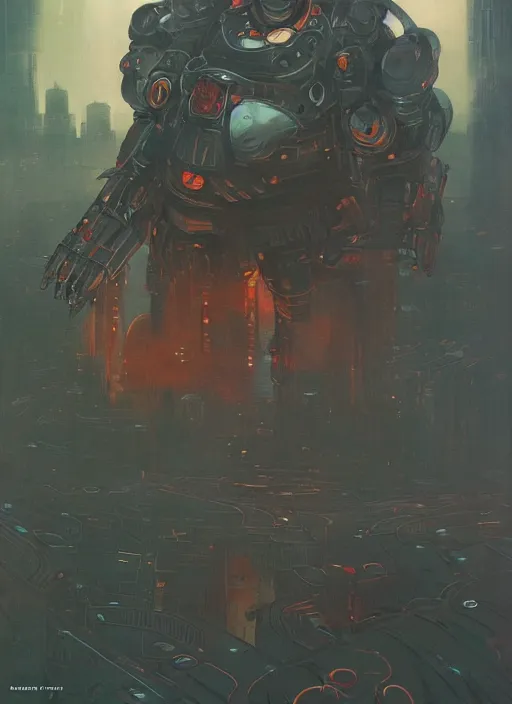 Image similar to a panda mecha, reflective detailed textures. glowing colorful fog, dark background. highly detailed fantasy science fiction painting by moebius, norman rockwell, frank frazetta, and syd mead. rich colors, high contrast. trending on artstation