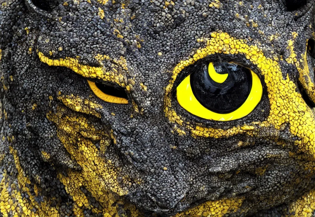 Prompt: a dragon with yellow eyes