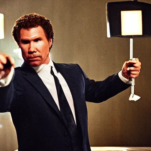 Image similar to close - up of will ferrell as a mafia boss in a movie directed by martin scorsese, movie still frame, promotional image, imax 7 0 mm footage