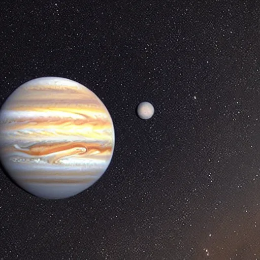 Prompt: Jupiter and saturn are blending together