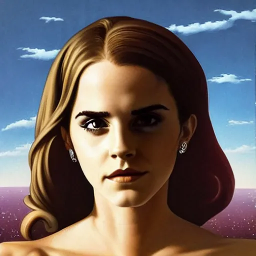 Prompt: emma watson flying in sky Heavy Contour makeup look eye shadow smokey eyes fashion model face by artgem by brian bolland by alex ross by artgem by brian bolland by alex rossby artgem by brian bolland by alex ross by artgem by brian bolland by alex ross