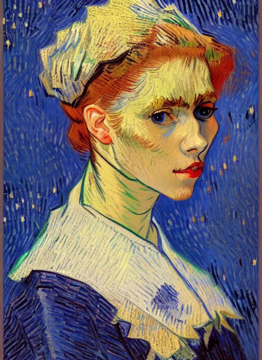 Prompt: portrait of a woman, detailed beautiful face in painting, detailed beautiful portrait, expressionist oil painting masterpiece, 8 k resolution, smooth, sharp focus, pastel color palette, trending on artstation, by van gogh