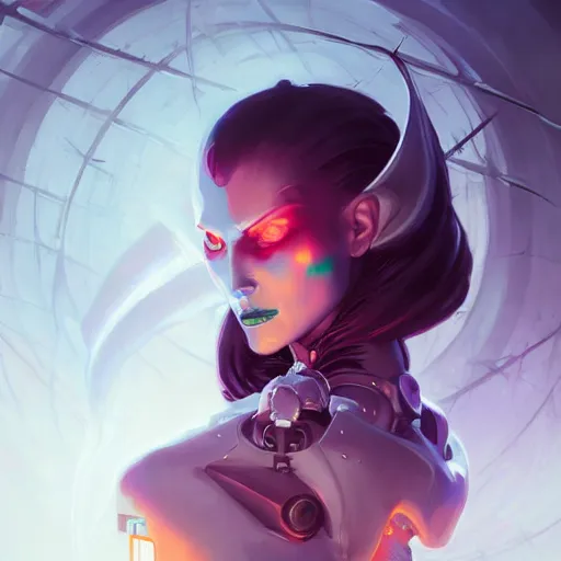 Image similar to a portrait of a cybernetic bride of dracula, cyberpunk concept art by pete mohrbacher and wlop and artgerm and josan gonzalez and syd mead, digital art, highly detailed, intricate, sci - fi, sharp focus, trending on artstation hq, deviantart, unreal engine 5, 4 k uhd image