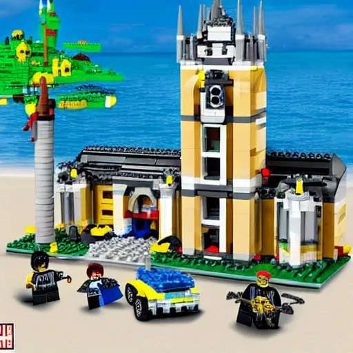 Prompt: mar - a - lago dbi raid lego set